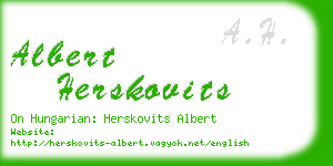 albert herskovits business card